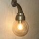 Old French Heavy Cast Bronze Marine Nautical Wall Light Glass Ball Shade 5101