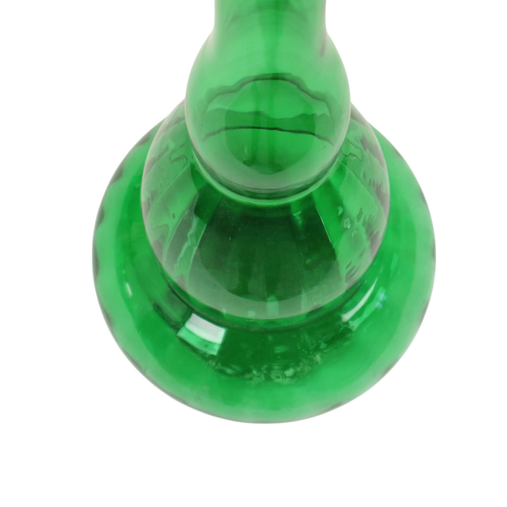 Huge Green Glass Carafe Genie Bottle Empoli Italy 63cm