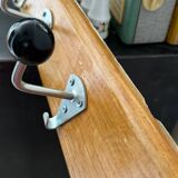 Old school coat rack 10 black ball hooks