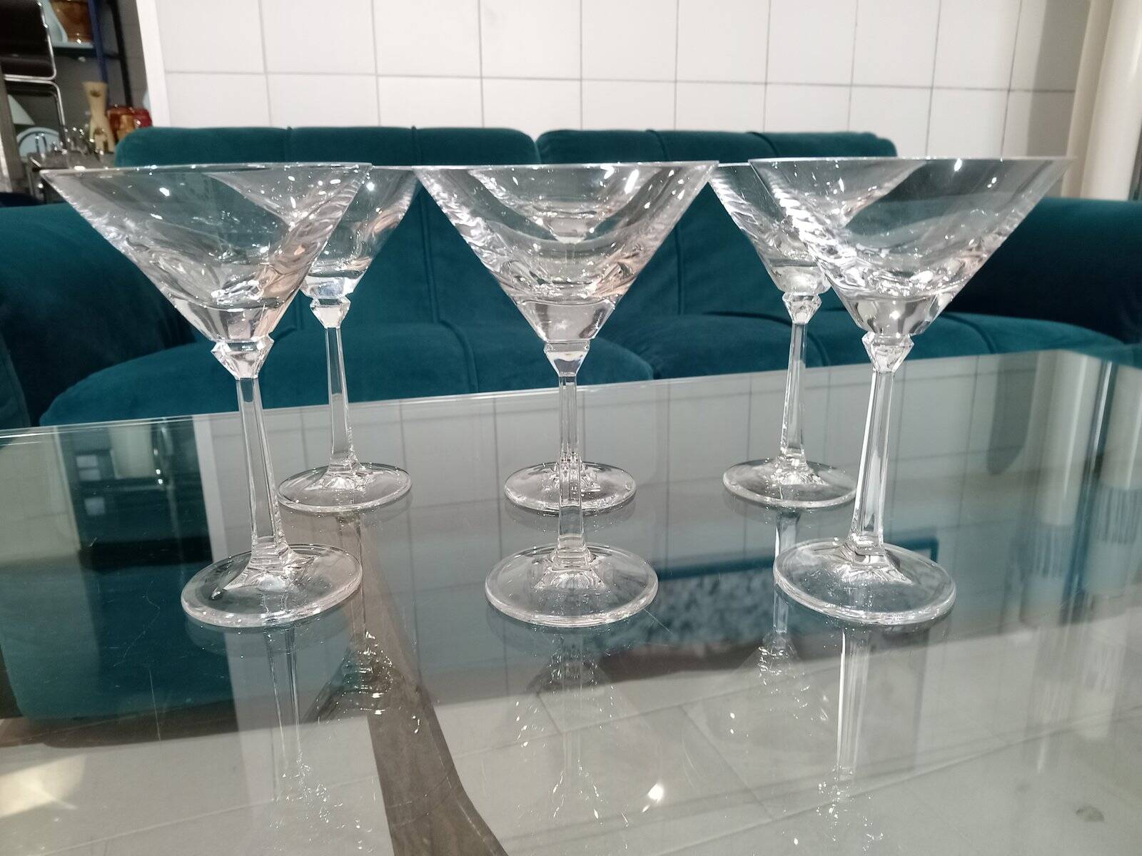 Censo crystal martini glasses, 1980s, set of 6