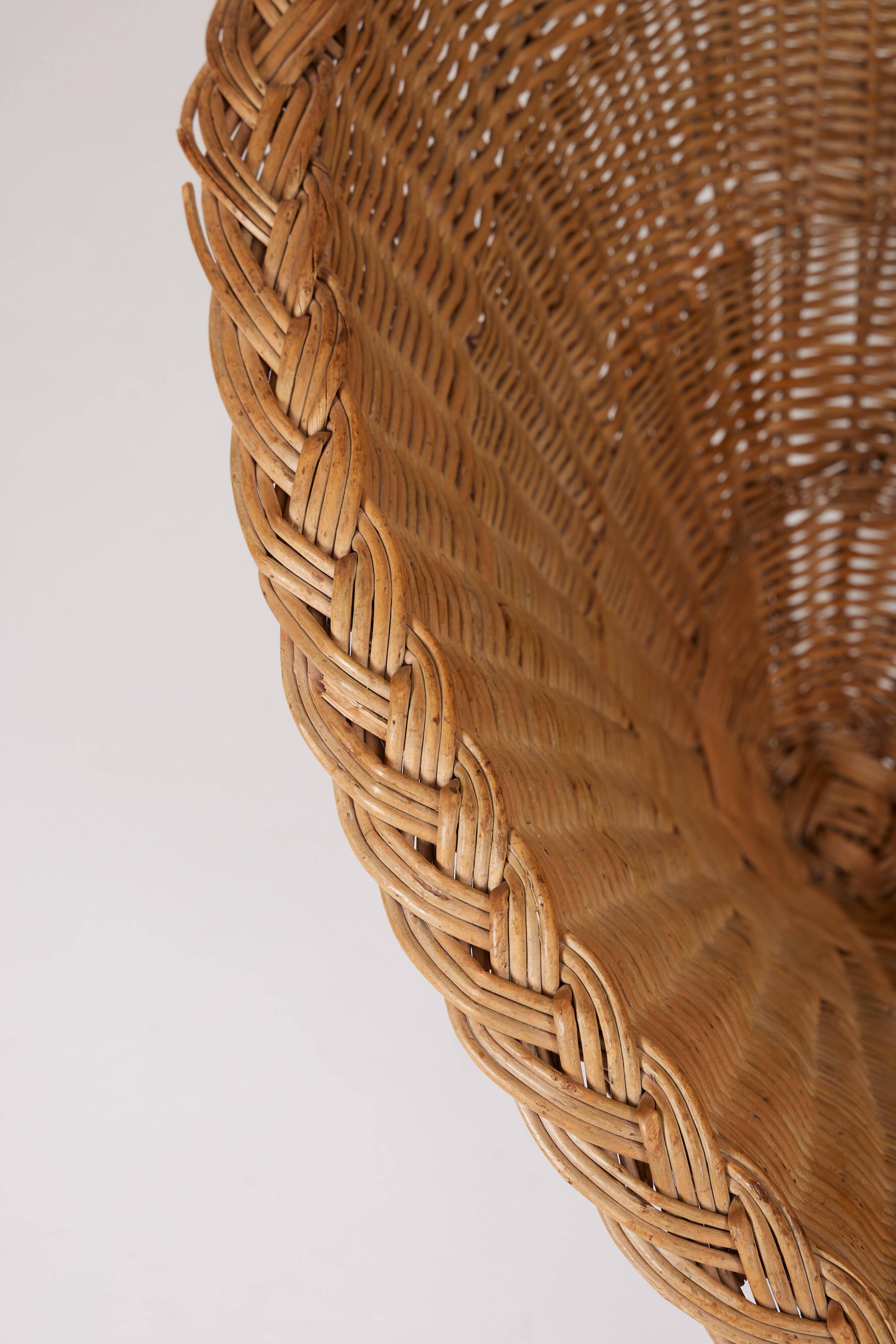Rattan basket armchair, 1970s