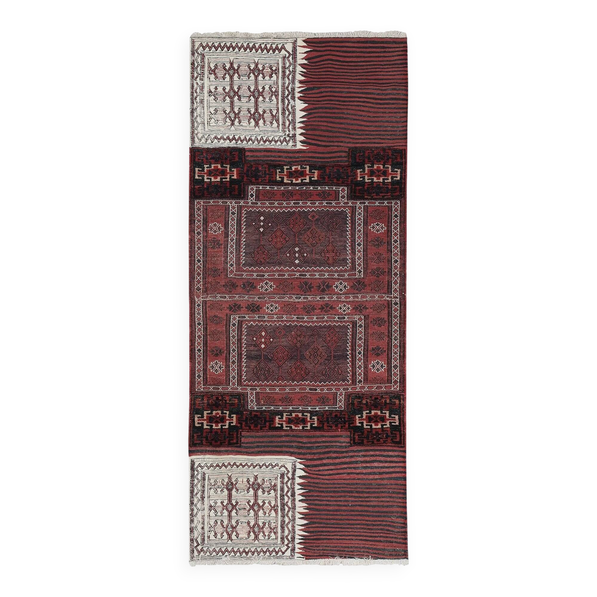 Vintage handmade Turkish rug 95x235 cm