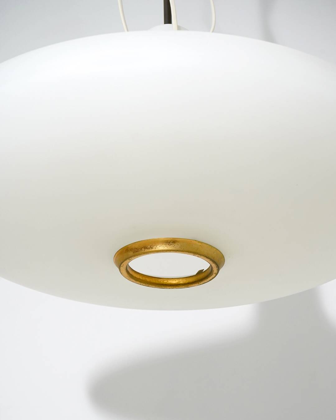 Glass and brass chandelier by Bruno Chiarini, 1950s