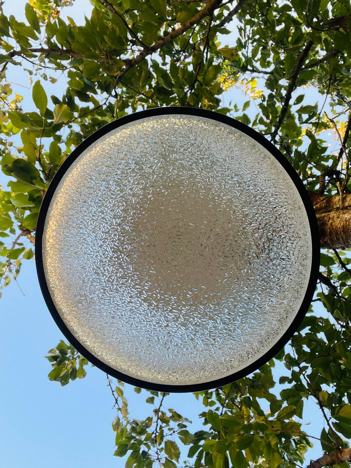 Metal and glass ceiling light, 1970