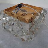 Gold-Plated & Crystal Glass Flush Mount Light from Kinkeldey, 1970s