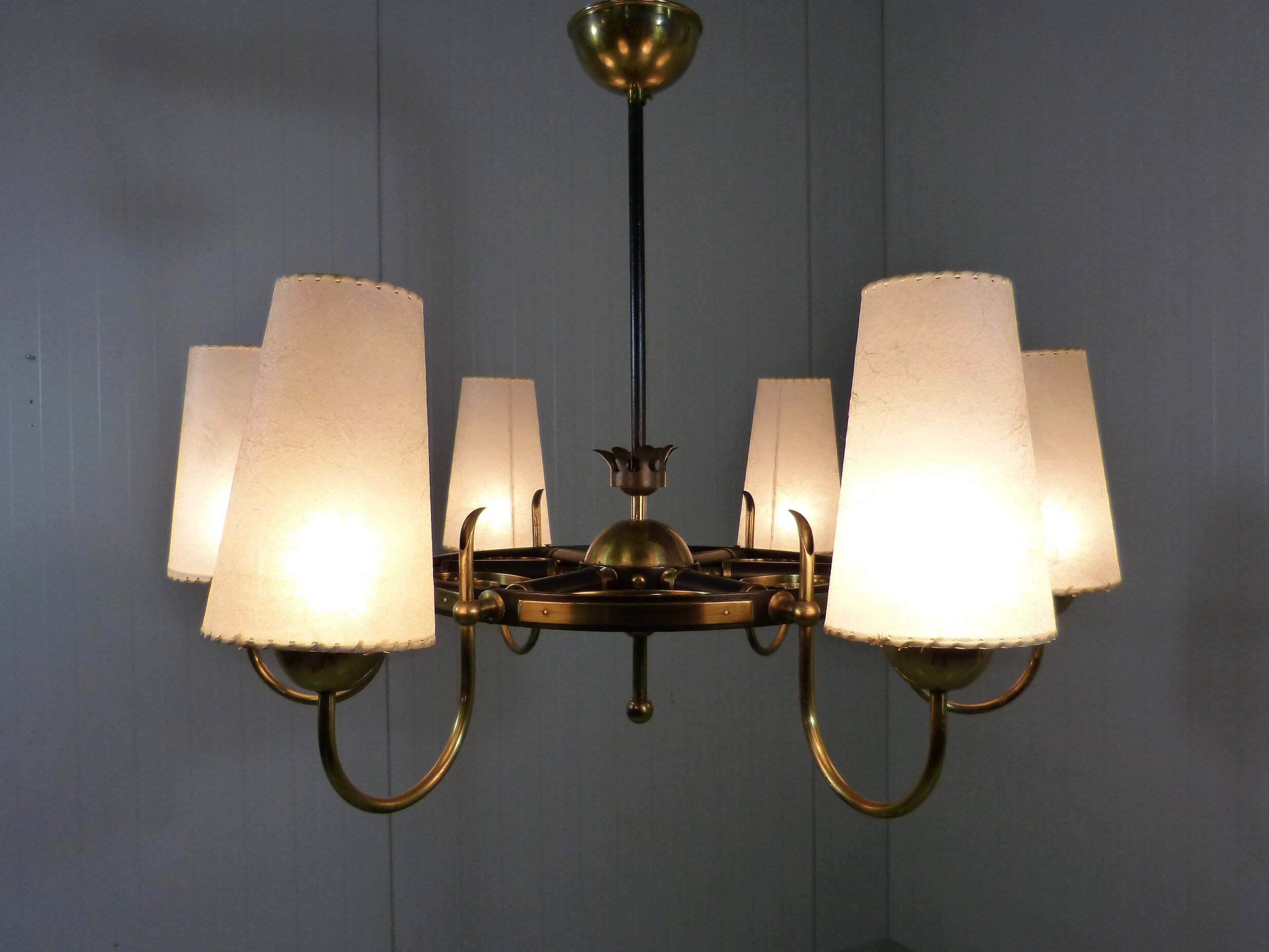 Large brass chandelier Finland 1950’s