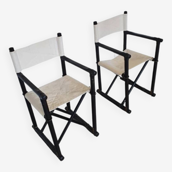 Extremely rare set of director's chairs by Pierantonio Bonacina