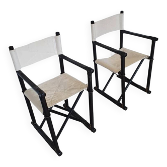 Extremely rare set of director's chairs by Pierantonio Bonacina