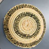 Berber ethnic basket casa black and white wool