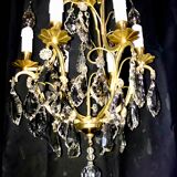 Lustre cage pampilles de cristal st. Louis XV