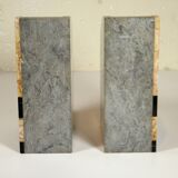 Pair of art deco marble bookends