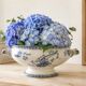 Vegetable dish U&C Sarreguemines with handles, Royat model in blue decoration.