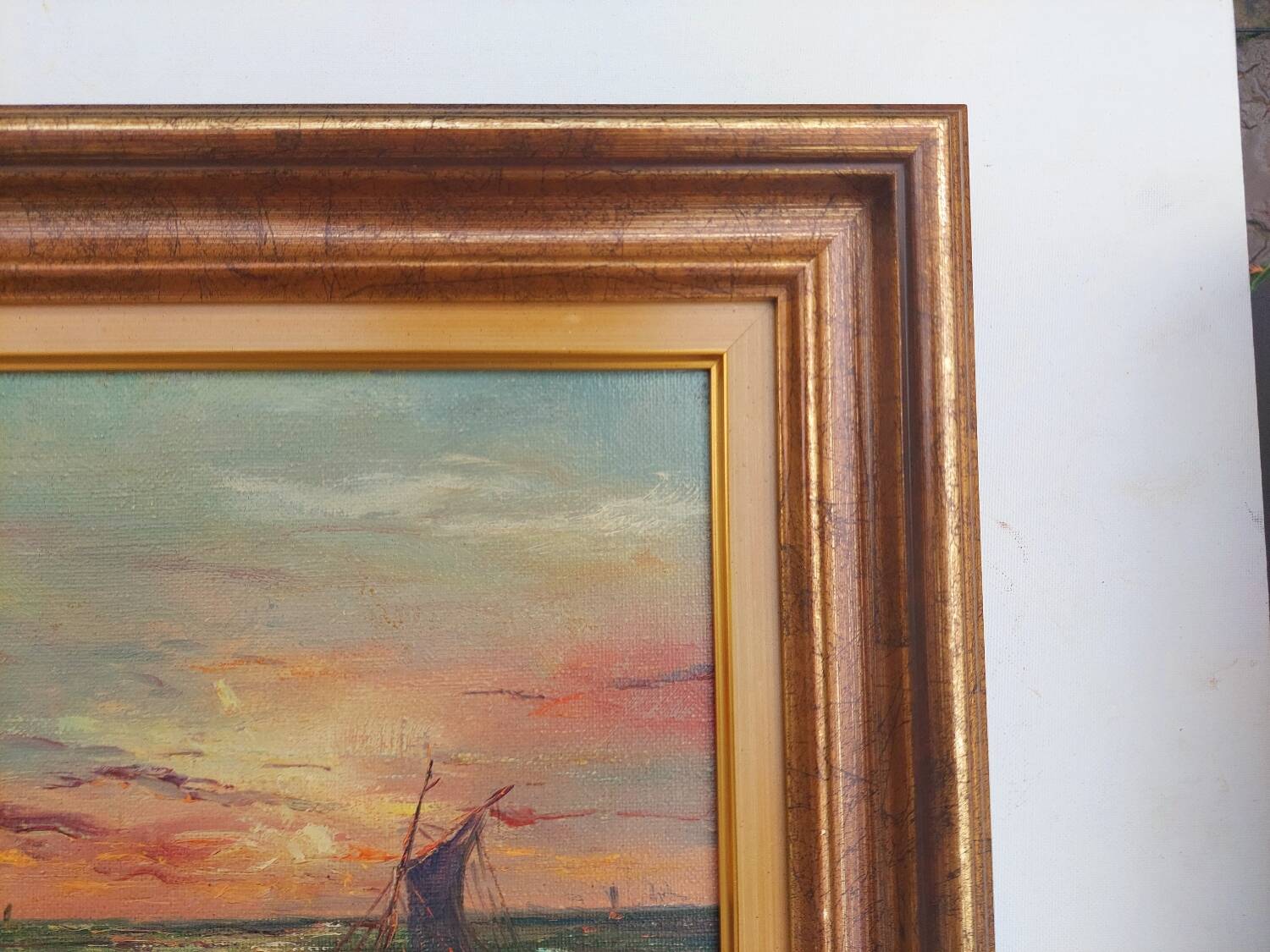 Tableau vue mer. Excellent état.