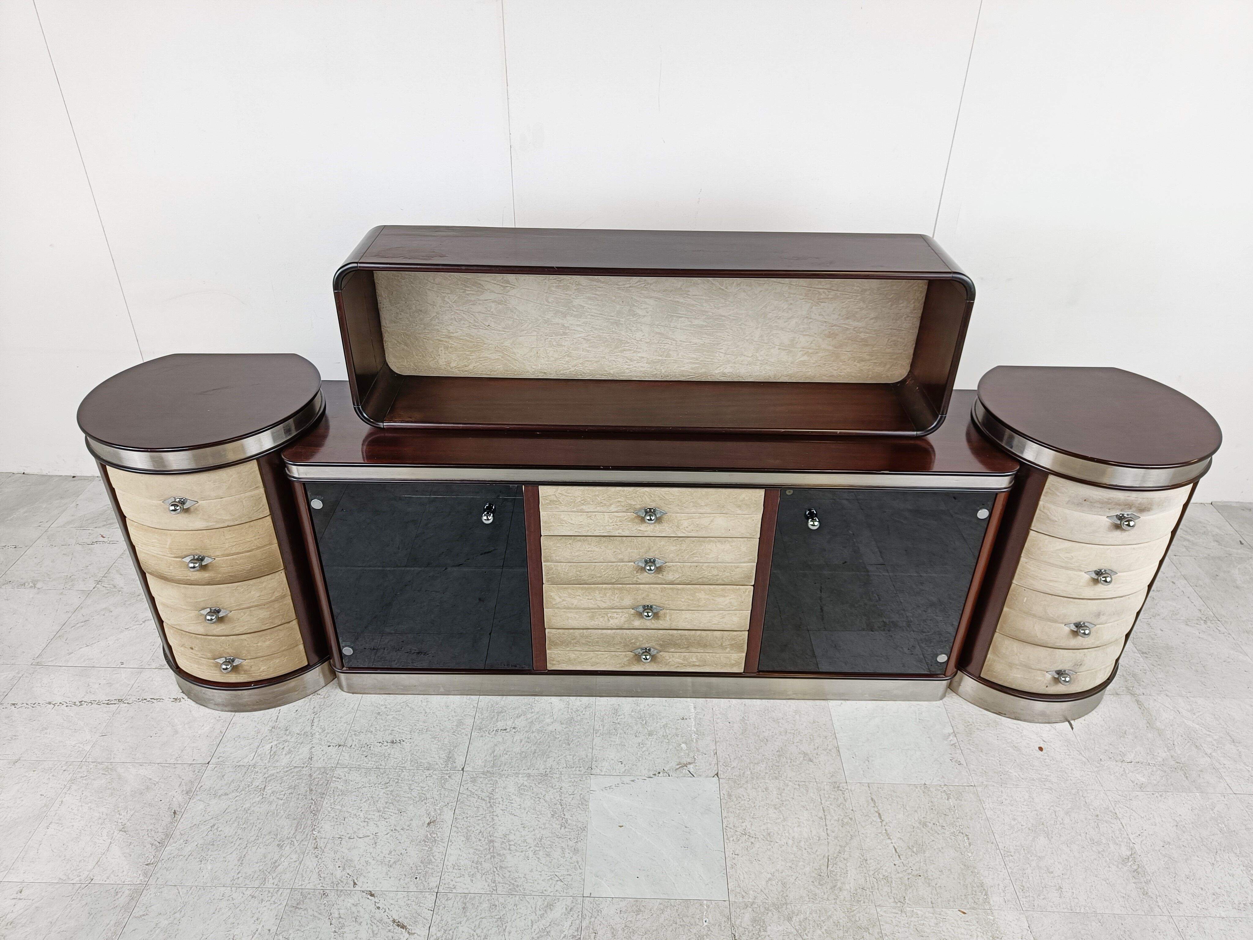 Buffet italien de style art déco, années 1970