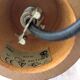 Suspension cylindrique en opaline zébré verre et teck vernis