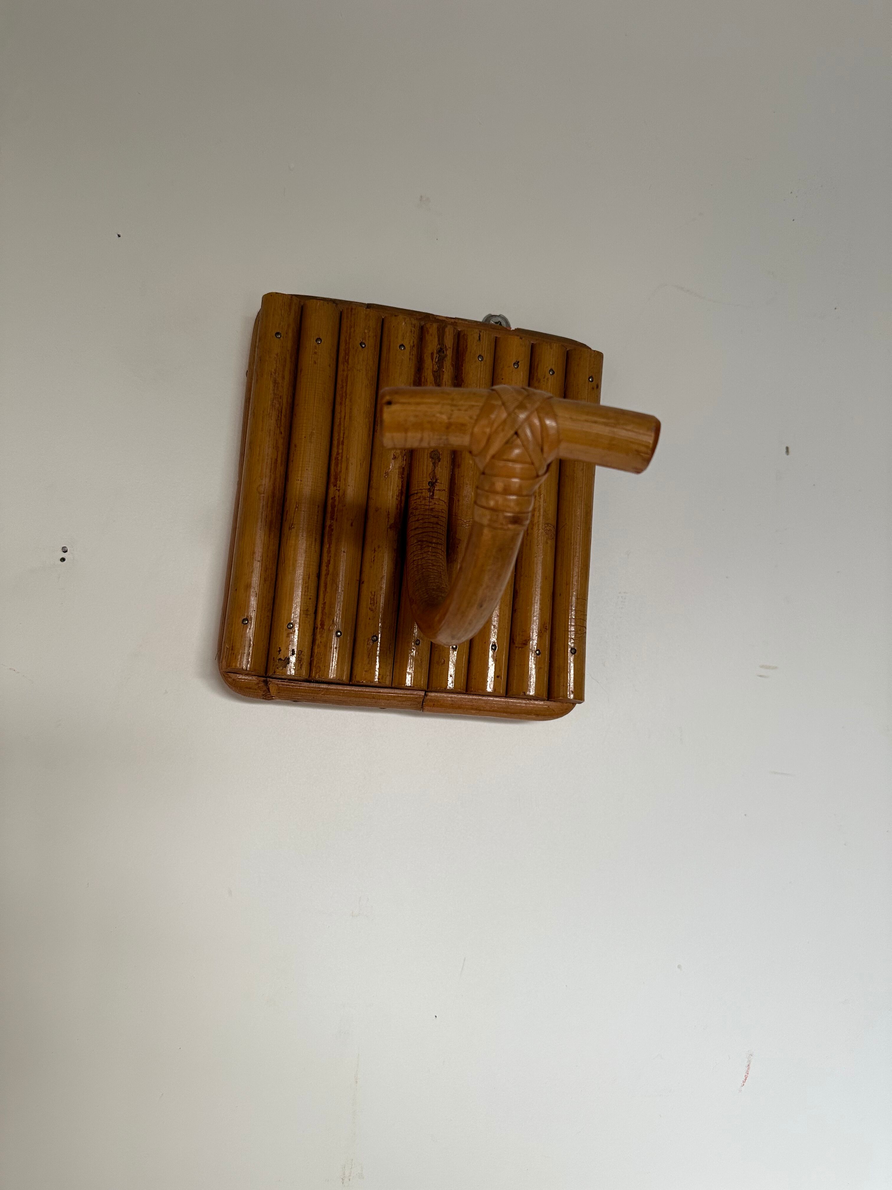 Pair patere vintage bamboo