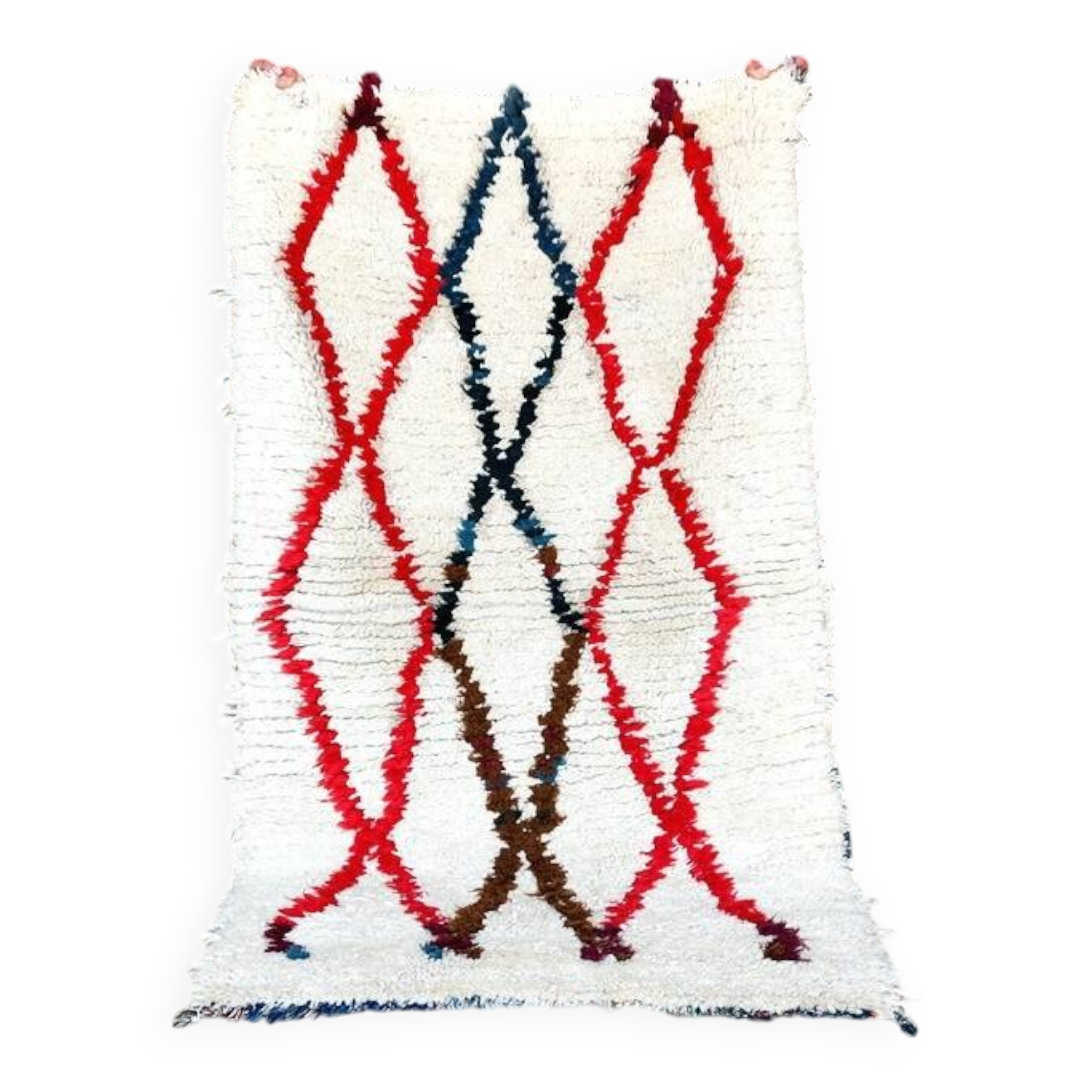 Small vintage beni ouarain rug