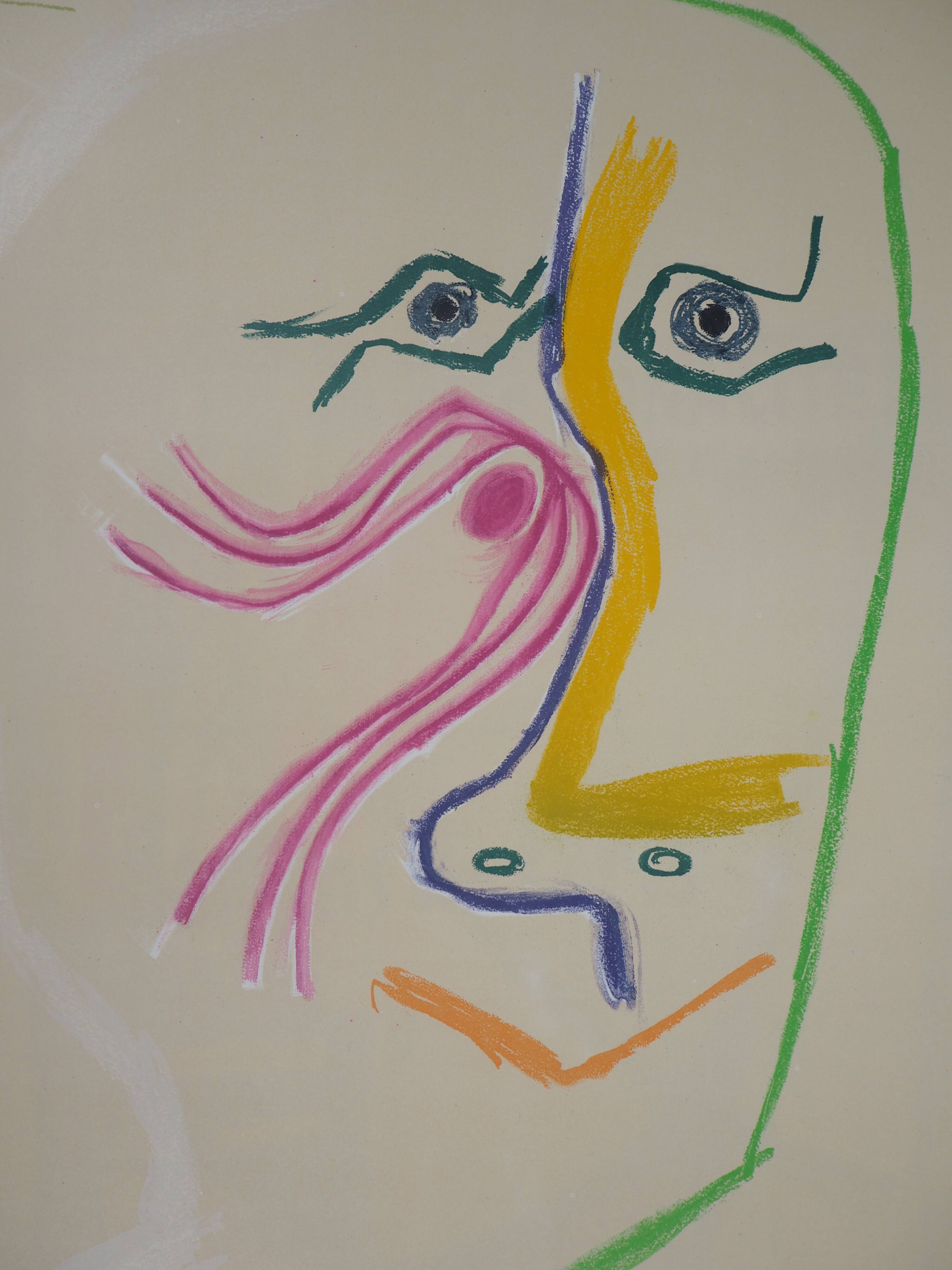 Pablo picasso: homage to rené char - signed lithograph (musée céret, 1969)