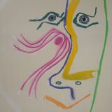 Pablo picasso: homage to rené char - signed lithograph (musée céret, 1969)