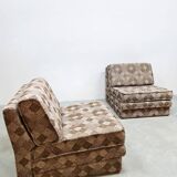 Vintage modular sofa bed 'Checkerd '