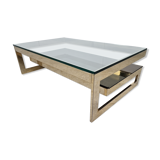 Vintage gold leaf coffee table by Belgochrom, 1970s