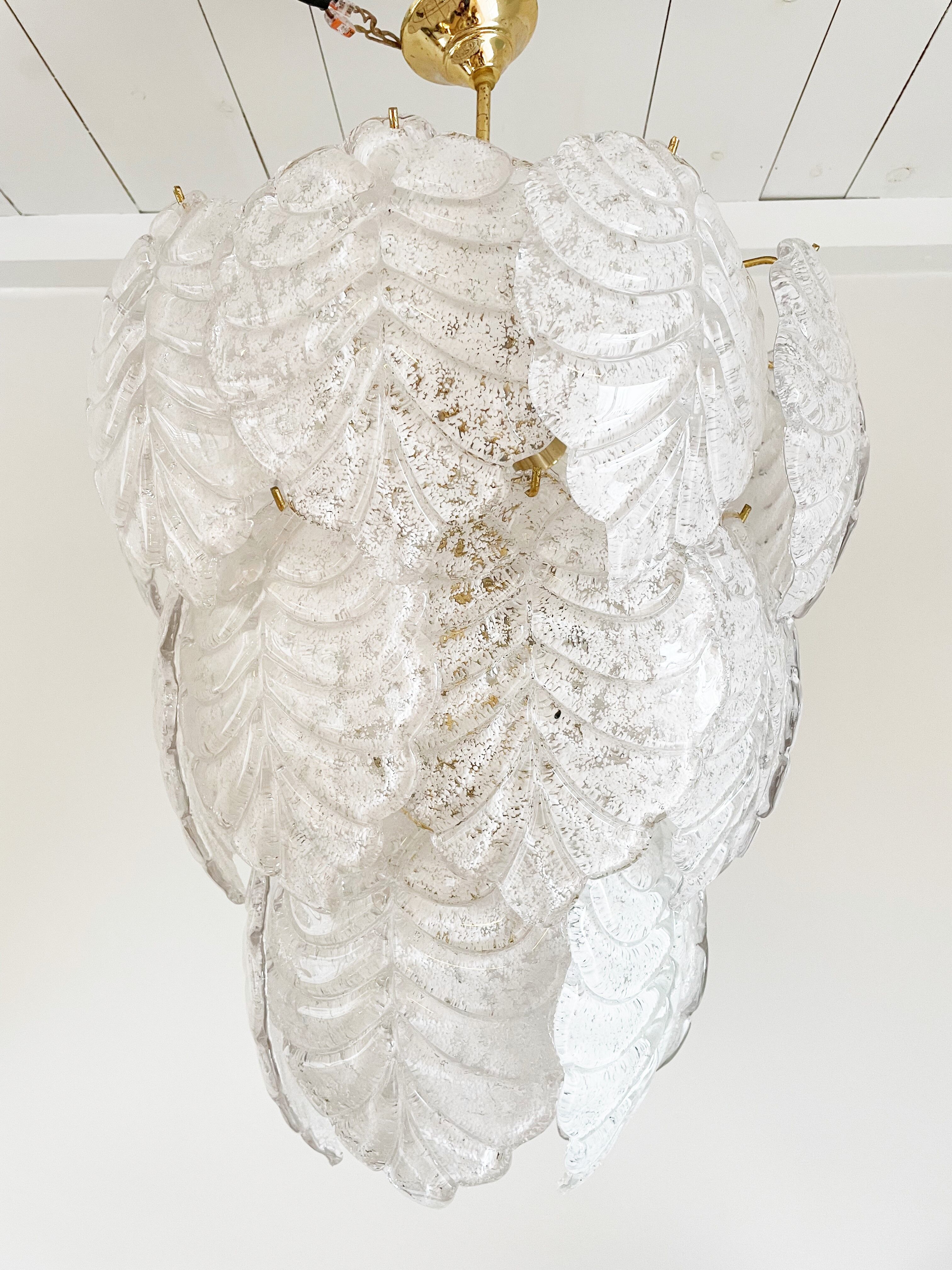 Murano leaf chandelier, 1970s