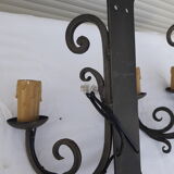 Pair of wrought iron wall light