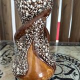 Old pyrite and enamelled stoneware vase from the Vallauris brand