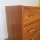 Cabinetmaker's chest of drawers - 4 drawers - golden oak - with oblique profile - compass feet - 1950