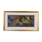 Swedish abstract oil painting from mid-century 1950