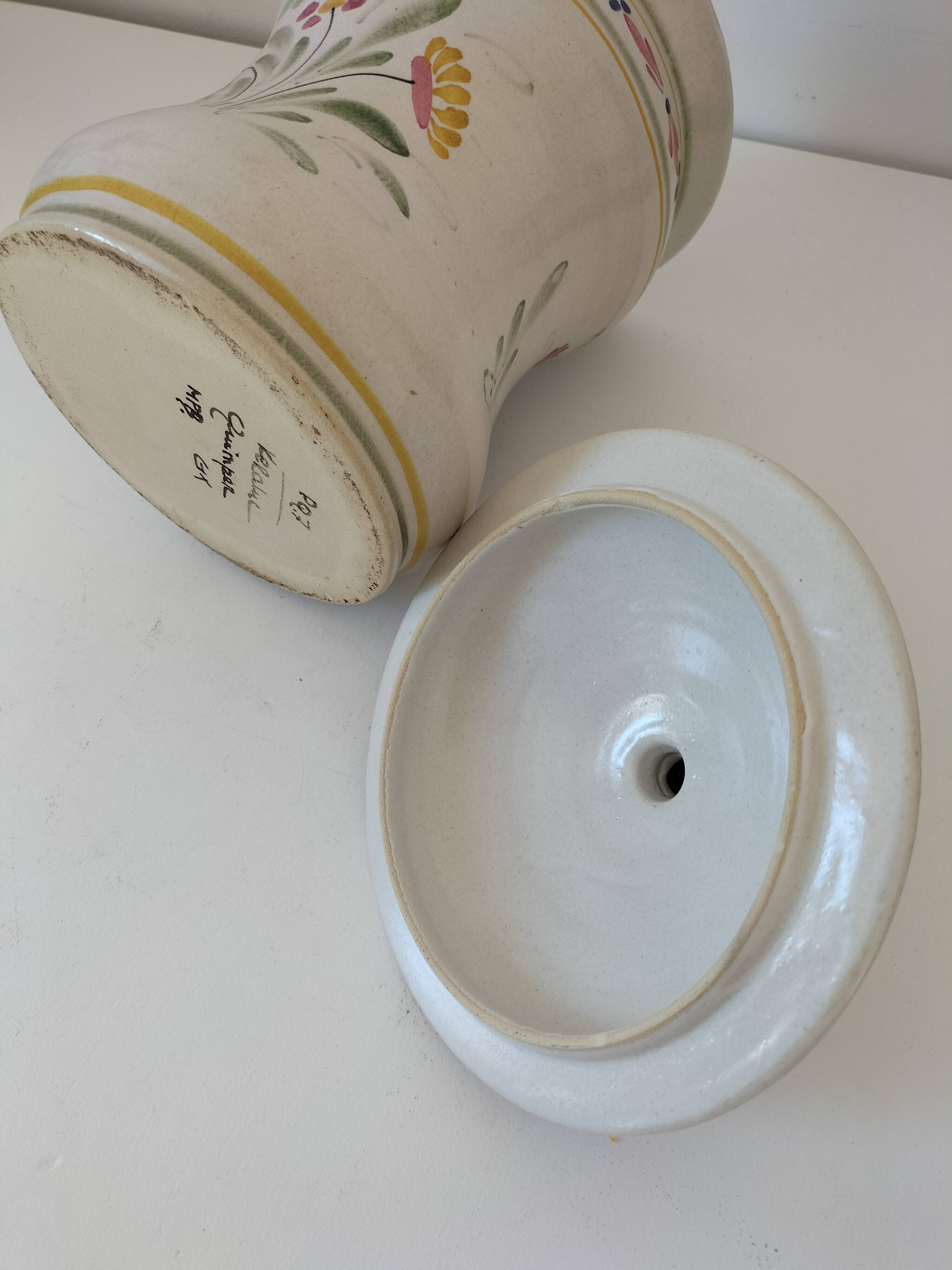 Pot Keraluc Quimper floral Breton hand-painted