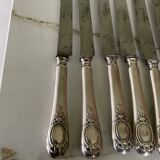 Box of 6 Boulenger knives. Antique. Monogrammed LM.