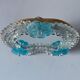 Small blue and white glass table or wall mirror from Murano, 1960s, Italy.