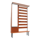 Large standing vintage coat rack with mirror and shoe cabinet made in the 1960s