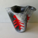Corolla ceramic vase signed Elchinger, 60s