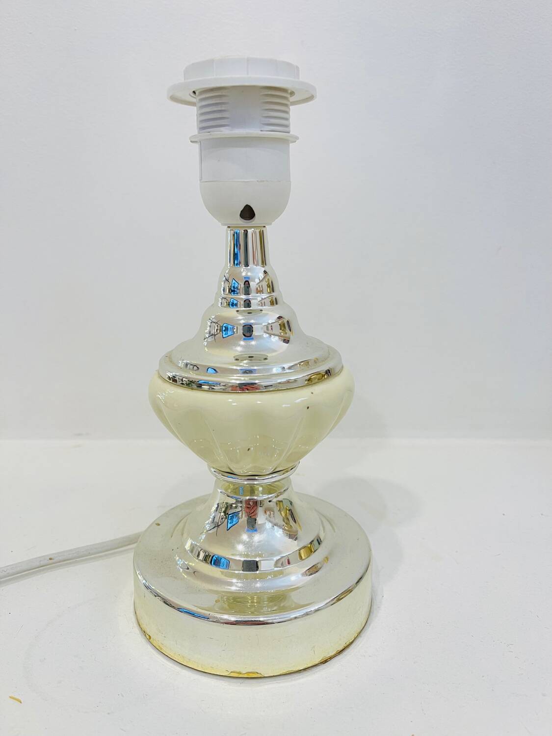Small vintage cream lamp, 1970s