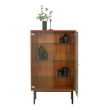 Walnut veneer display cabinet, 1960s