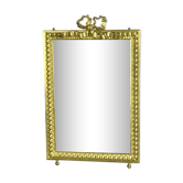 Miroir biseauté en bronze doré de style Louis XVI  37cm x 23,5cm