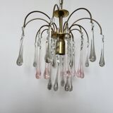Crystal chandelier "water drop" in Murano glass, Italy