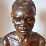 Ancien buste en bois africain