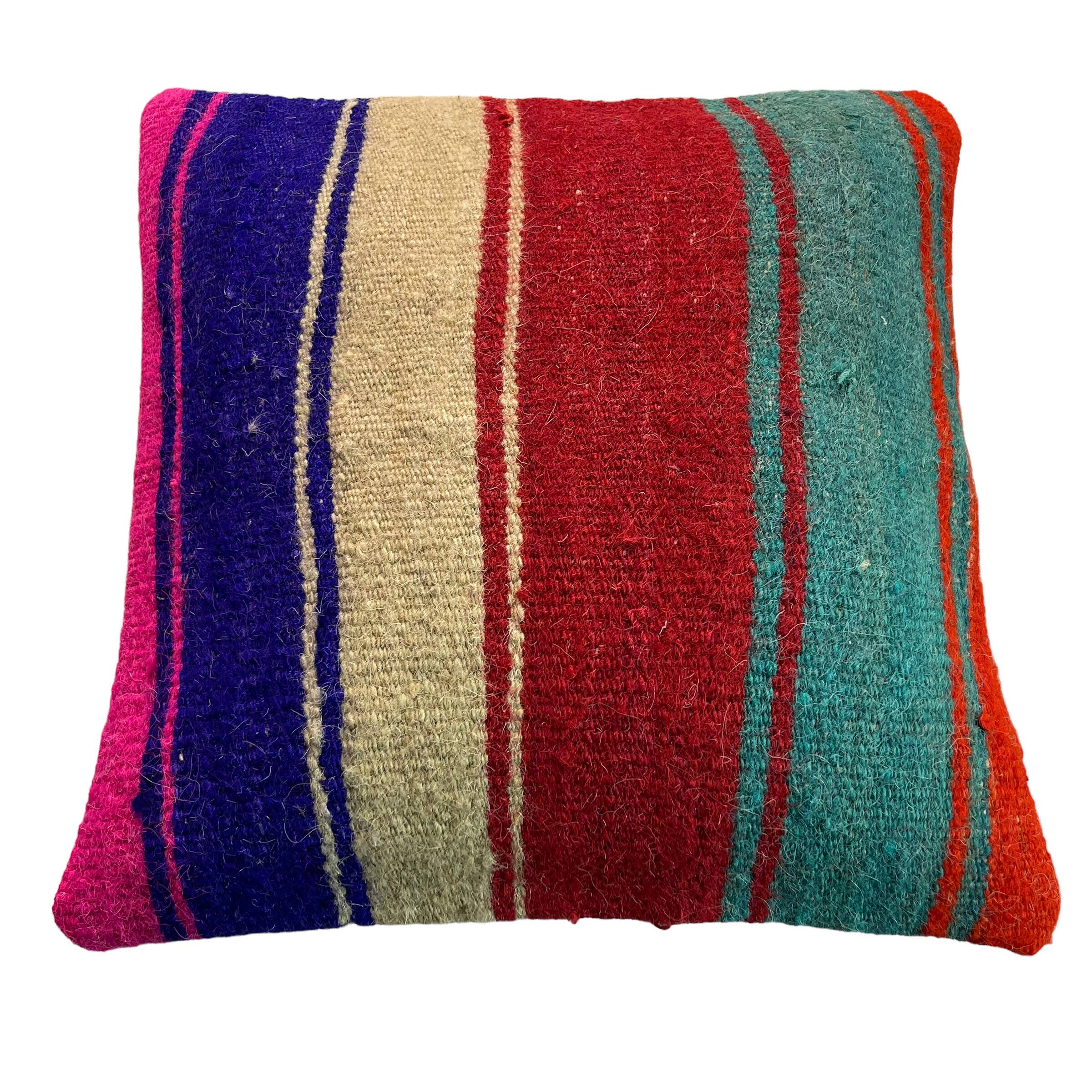 Vintage turkish kilim cushion cover , 40 x 40 cm