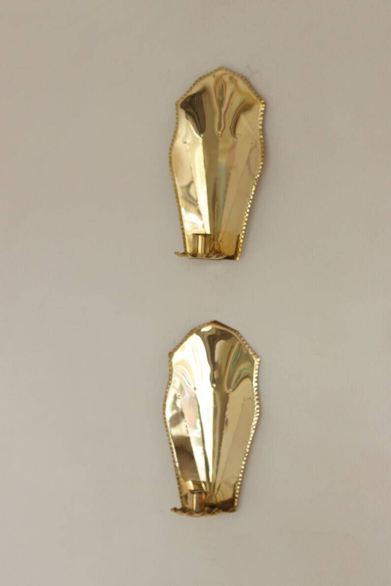 Pair Of Mid Century Swedish Brass Sconces