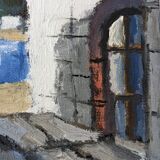 Modern swedish "the lake" tenerife landscape, framed oil painting