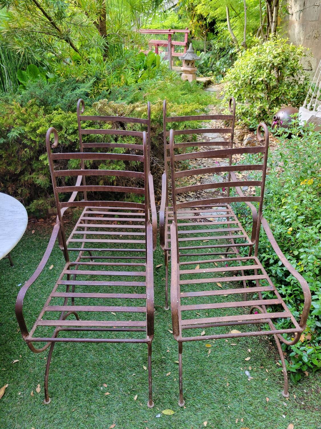 4 fauteuils en fer forgé