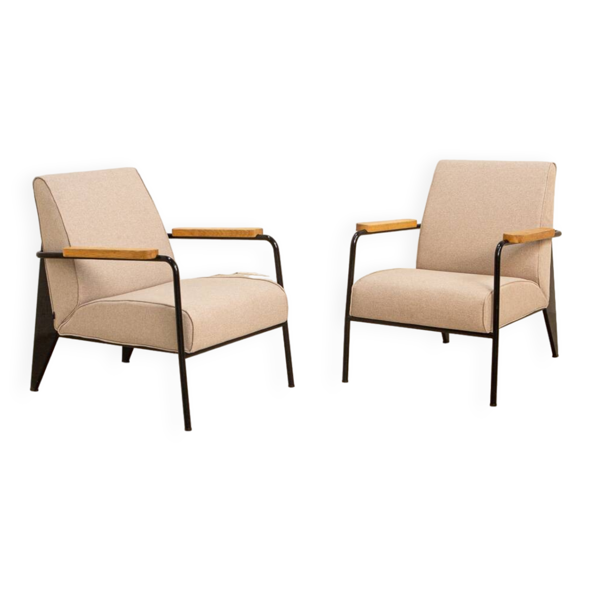 Pair of "Salon" armchairs by Jean Prouvé for Vitra 00's