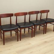 Set of four teak chairs, Danish design, 1960s, manufacture: Bruno Hansen, d