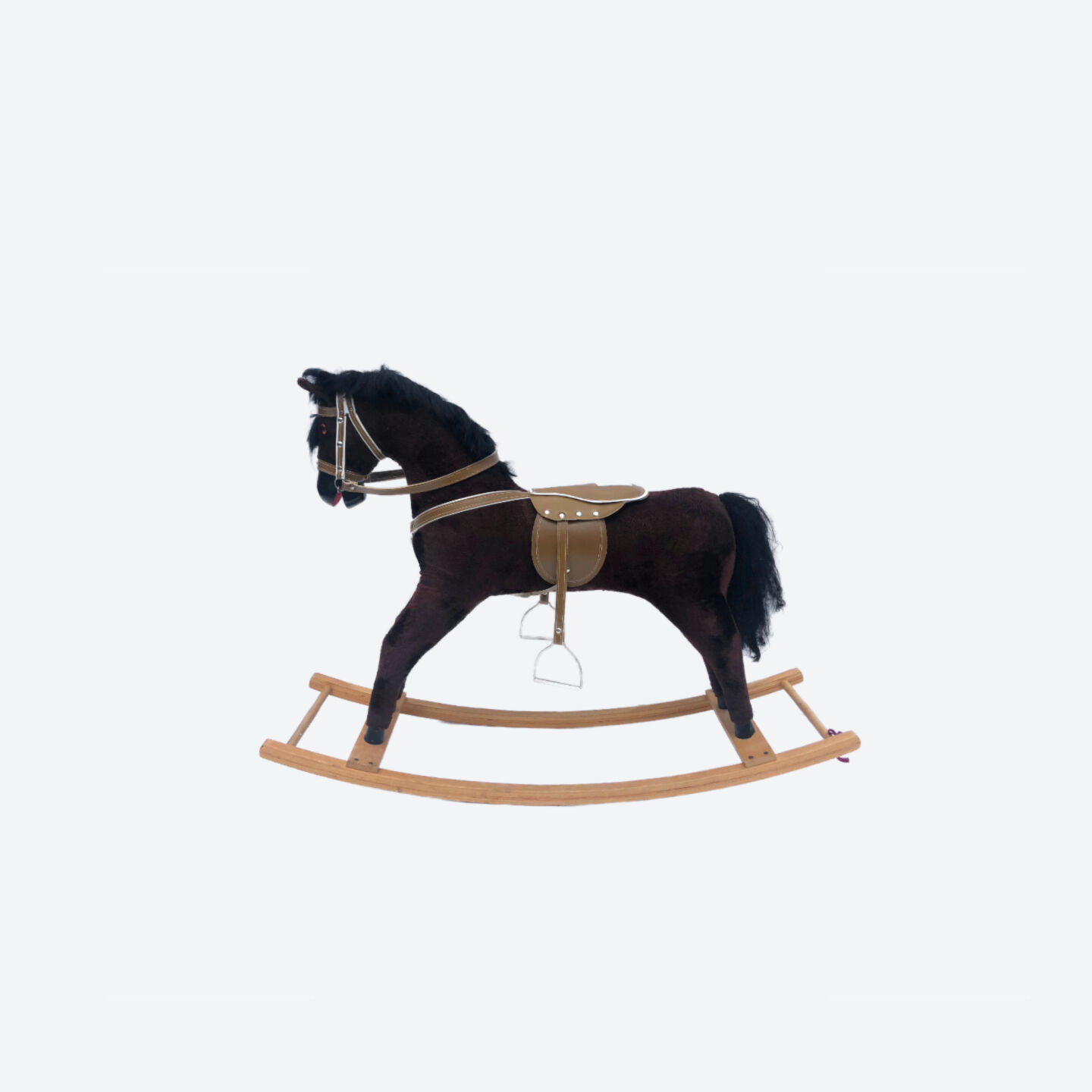 Vintage Mid-Century Wooden Rocking Horse Circa 1960s, Stuffed With Straw