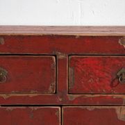 Antique pine sideboard with original red paint – China, circa 1920