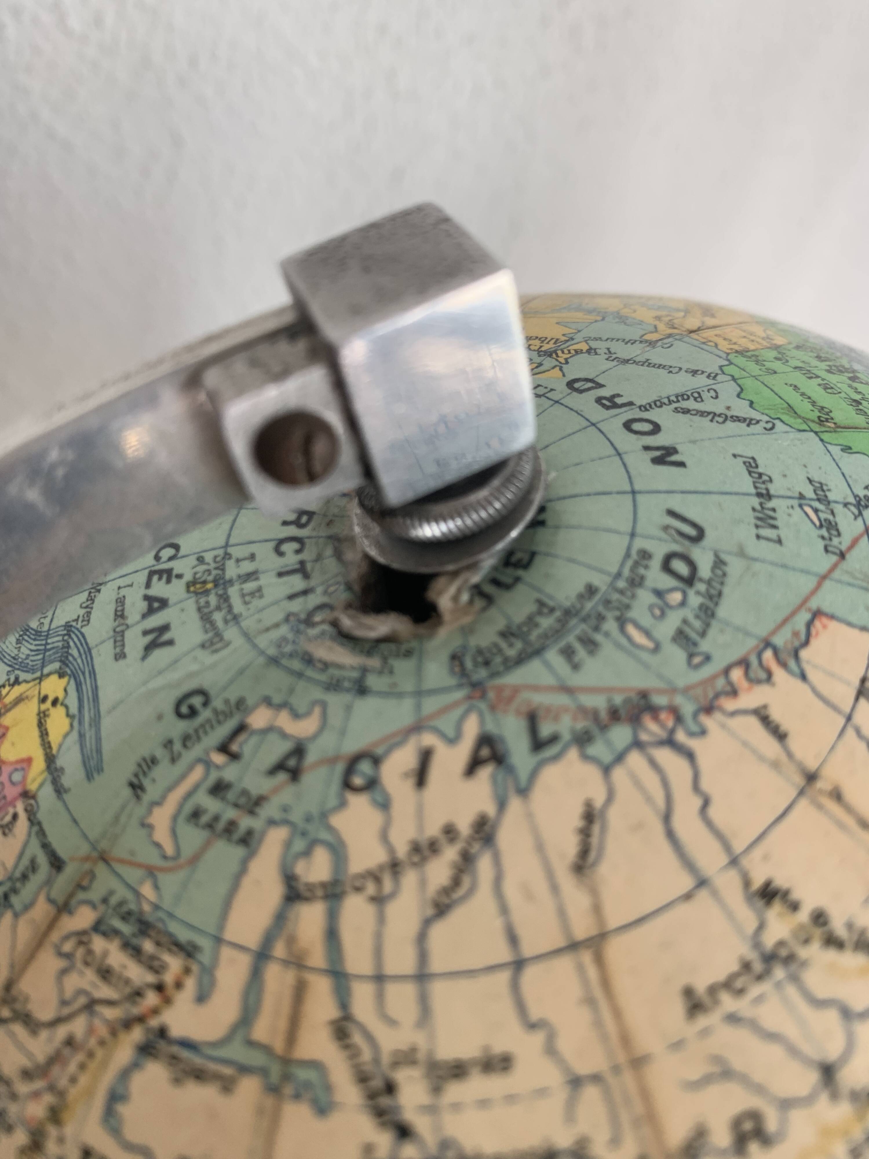 Vintage 1950 terrestrial globe Girard Barrère Forest - 29 cm