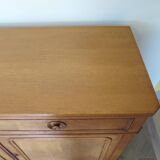 Old - Beautiful solid oak sideboard - 2 doors - 2 drawers in golden oak color